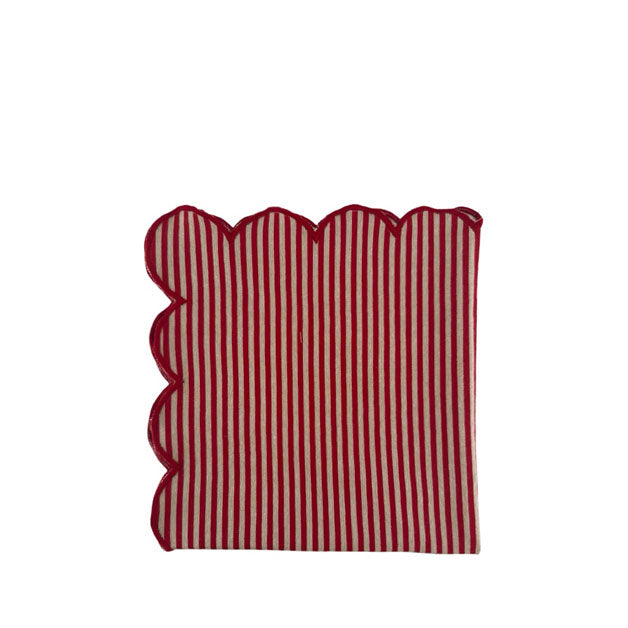 Stoffservietten rot/ecru gestreift