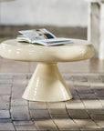 Beistelltisch rund beige glänzend