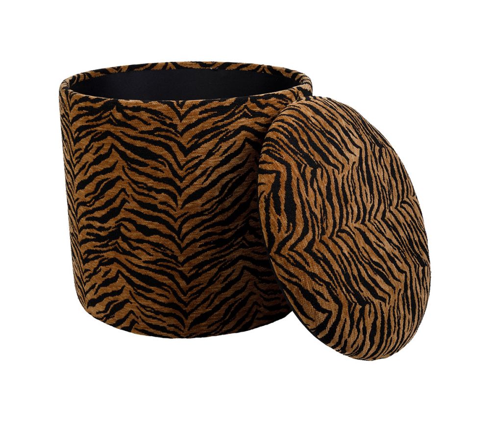 Pouff Sitzhocker Tiger mit Deckel