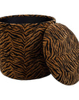 Pouff Sitzhocker Tiger mit Deckel