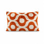 Kissen Ikat Samt cognac/weiss 40x60cm