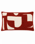 Kissen grafische Tufting-Formen rostrot/beige