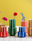Vase Retro grün und gelb