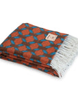 Decke Jacquard Gittermuster orange/türkis