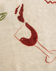 Tischdecke in Bistro-Illustration, naturweißer Grund