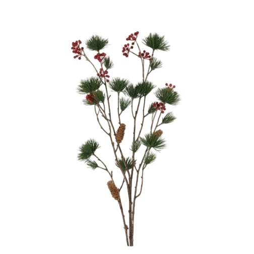 Kunstblumen Kiefer mit Beere