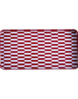 Tablett Minimal Muster M, Bordeaux/ hellblau