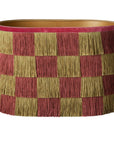 Lampenschirm mit Fransen kariert oval