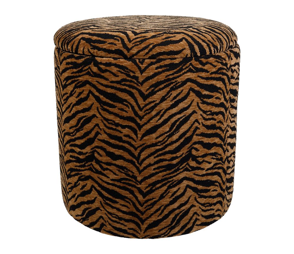 Pouff Sitzhocker Tiger mit Deckel