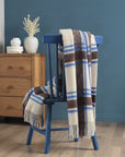 Decke kariert, braun/blau