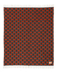 Decke Jacquard Gittermuster orange/türkis