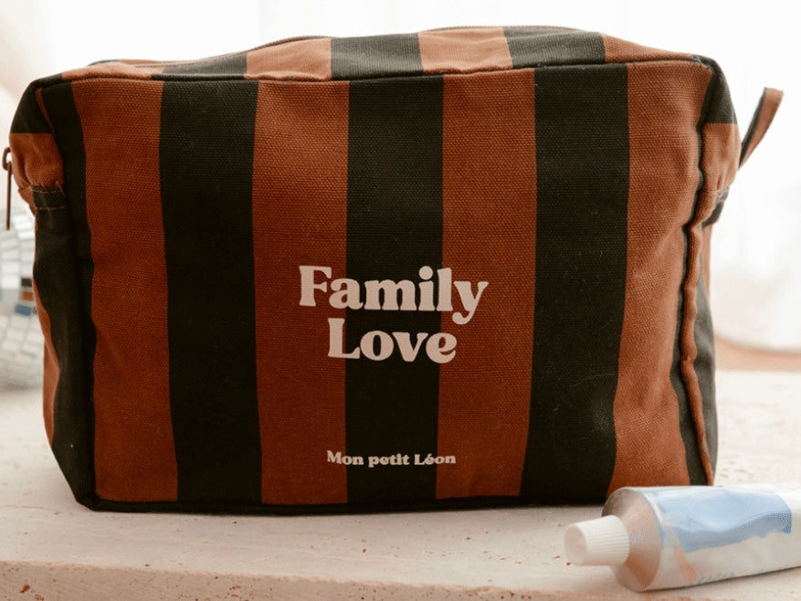Kosmetiktasche gestreift, Family Love🤍