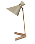 Tischlampe mit Hütchenschirm, 60's Style, hoch taupe