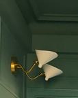 Wandlampe 2 armig beige