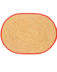 Tischset Bast oval mit farbigem Rand