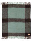 Decke Mohair Quadrat mint/braun
