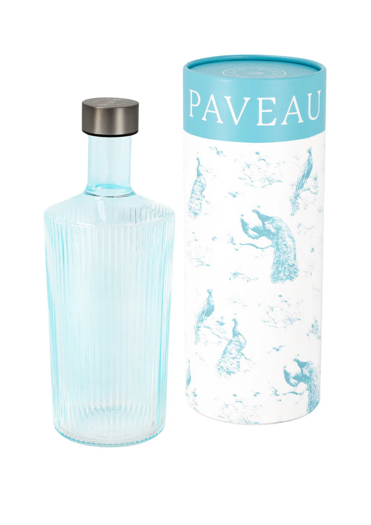 Wasserflasche geriffelt hellblau/azur