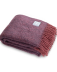 Decke Mohair Melange bordeaux/aubergine