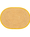Tischset Bast oval mit farbigem Rand