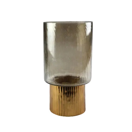 Kerzenhalter Metall/Glas gold