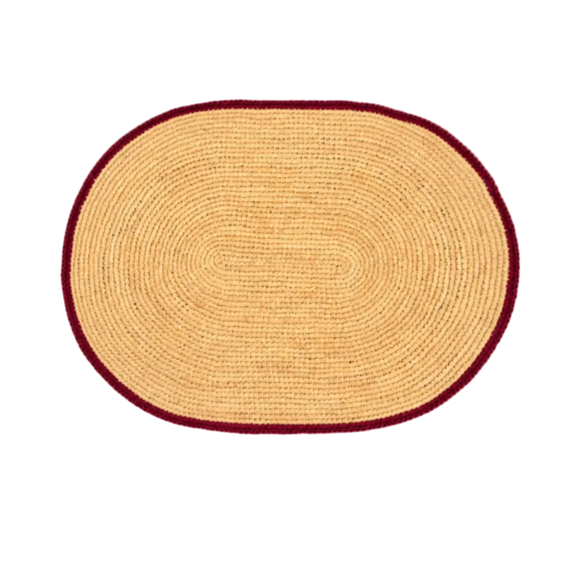 Tischset Bast oval mit farbigem Rand