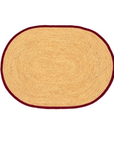 Tischset Bast oval mit farbigem Rand