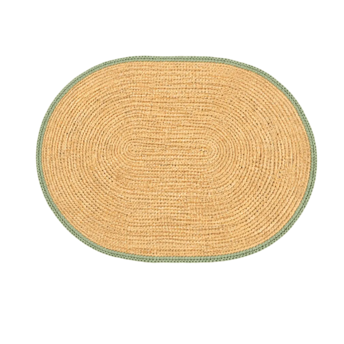 Tischset Bast oval mit farbigem Rand