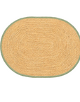Tischset Bast oval mit farbigem Rand