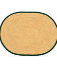 Tischset Bast oval mit farbigem Rand