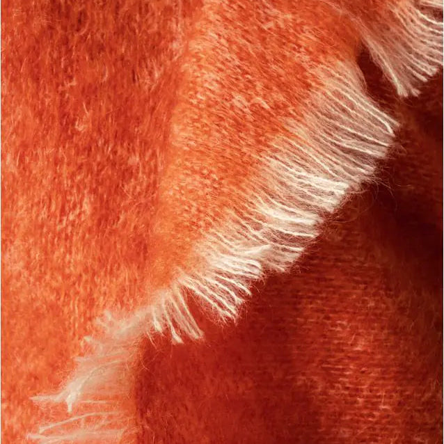 Decke 100 % Mohair changiert, Tangerine
